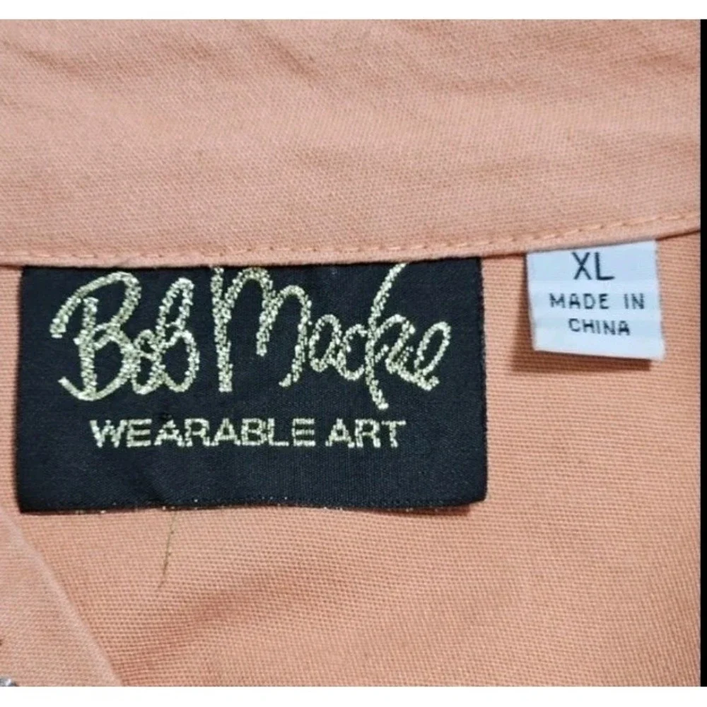 Bob Mackie Womens Embellished Jacket Wearable Art Southwestern‎ Cotton Orange XL